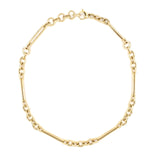 14K Gold chain bracelet on a white background