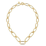 14K Yellow Gold Oval Link Chain Necklace with Bujukan Connectors