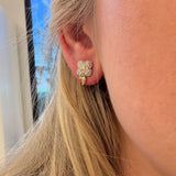 Pave Diamond Flower Earrings
