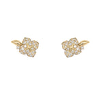 14 Gold earrings with Pave Diamonds on a white background