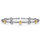 Sterling silver 14k yellow gold beaded bangle