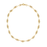 14K Gold chain link necklace on a white background