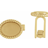 14K gold rope edge cufflinks