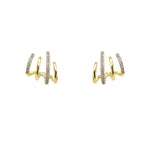 Gold earrings with diamond accents
