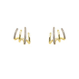 Gold earrings with diamond accents