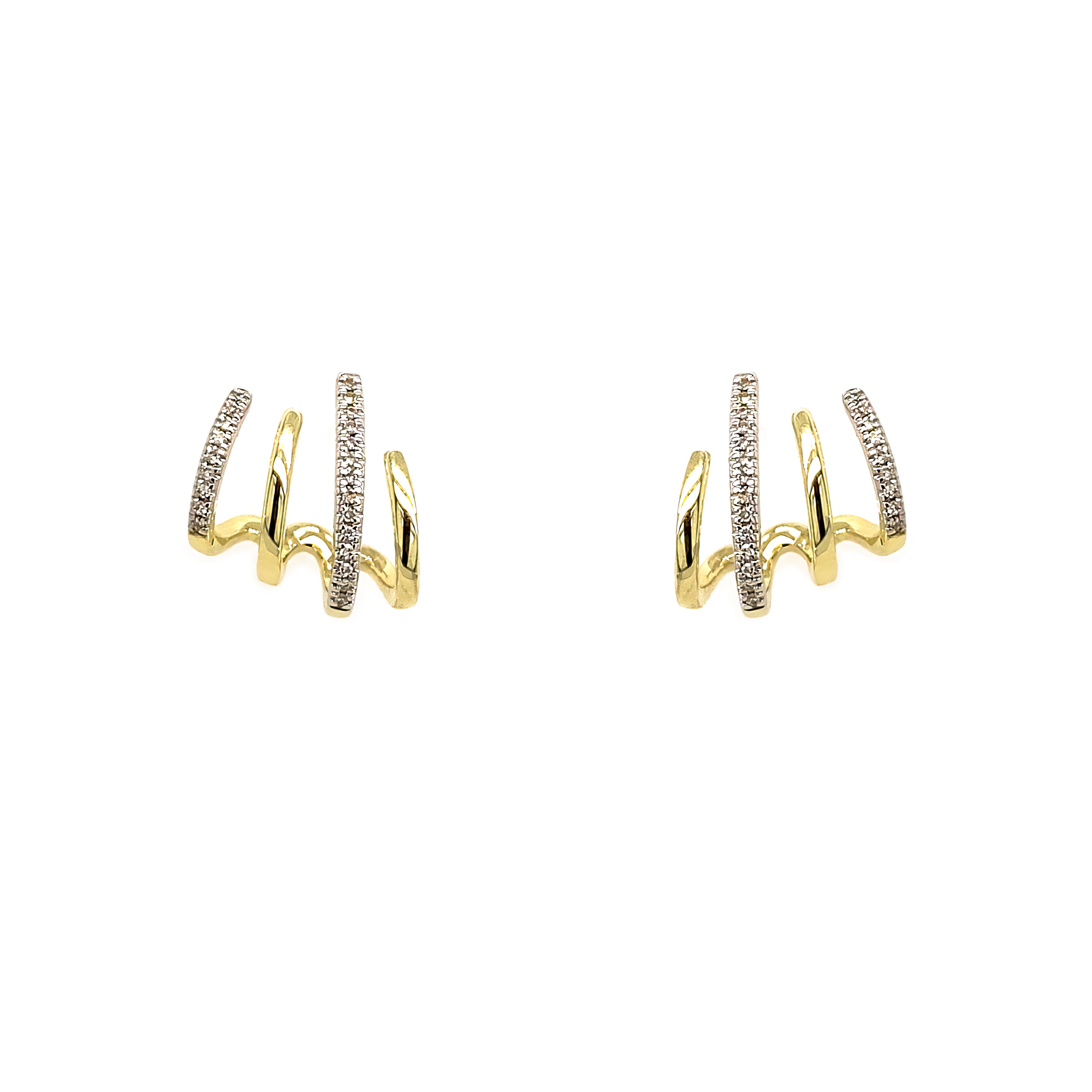 Gold earrings with diamond accents