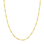 14K yellow gold mini barbell link necklace