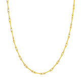14K yellow gold mini barbell link necklace