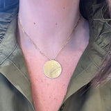 14K Gold Disc Pendant