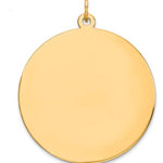 14K Gold Disc pendant on a white background