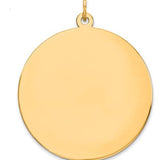 14K Gold Disc pendant on a white background