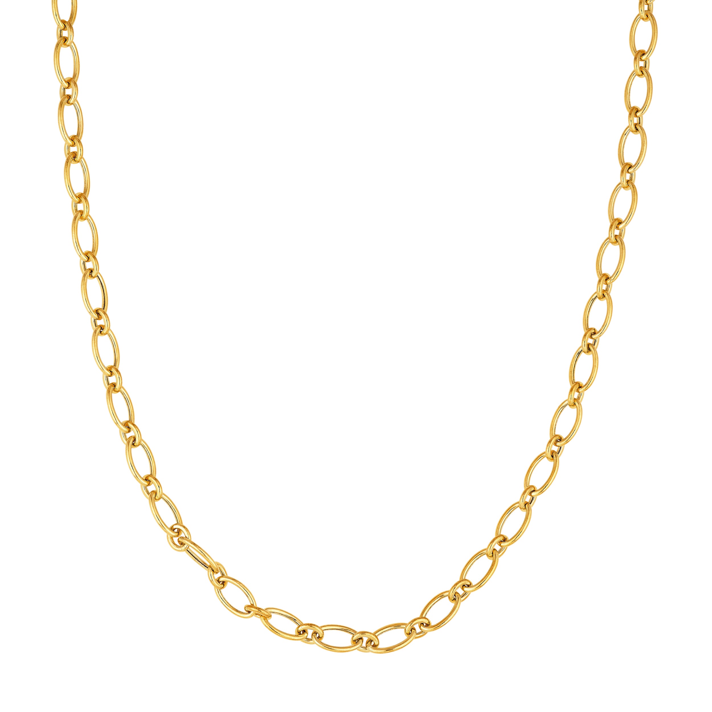 14K Gold Oval Link Necklace