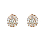 14K RG Antique Diamond Cluster Earrings