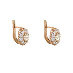 14K RG Antique Diamond Cluster Earrings side view