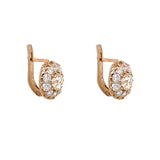 14K RG Antique Diamond Cluster Earrings side view