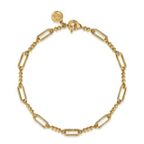 14K YG  Beaded Link Chain Bracelet