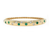 14K YG Emerald & Diamond Scatter Bracelet