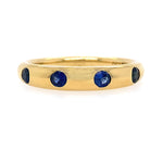 14K YG Sapphire Station Ring