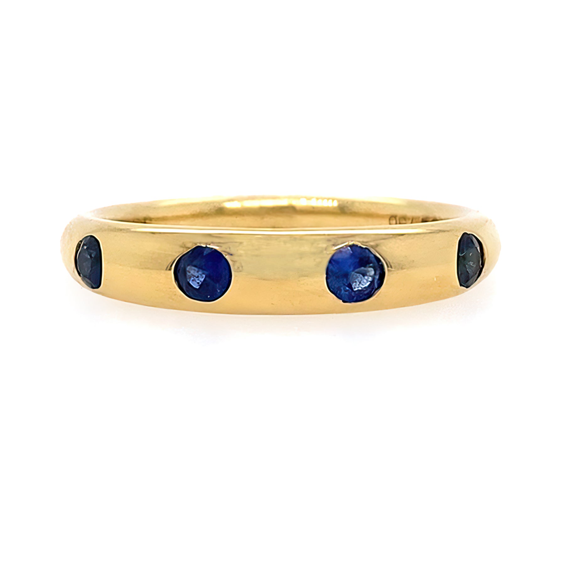 14K YG Sapphire Station Ring
