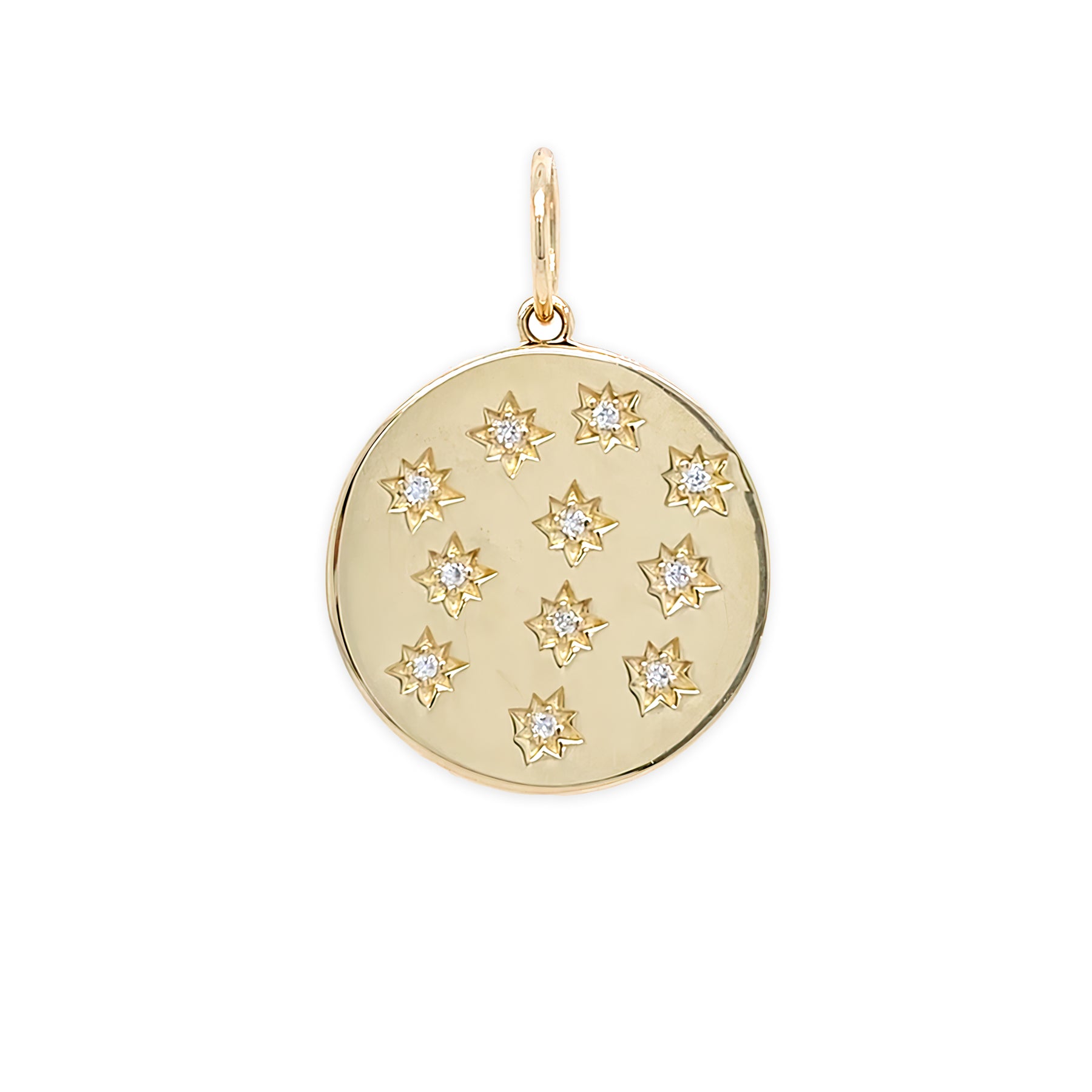 14K YG Starburst Diamond Locket 