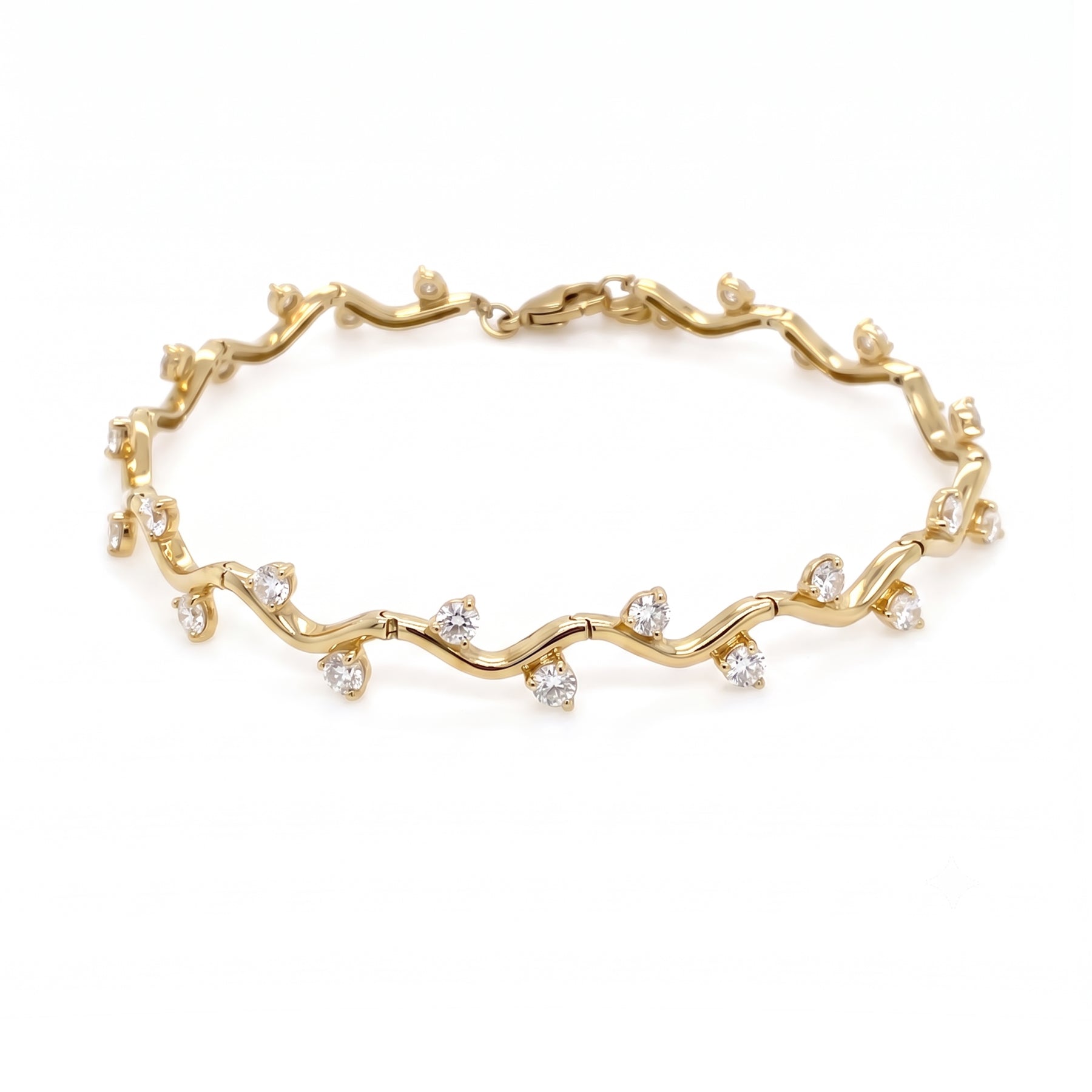 14K YG Vine Bracelet with Diamonds