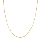A 14K yellow gold beaded chain necklace.