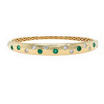 14K Yellow Gold Emerald & Diamond Scatter Bracelet