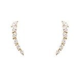 14K Yellow Gold Marquise Diamond Earrings