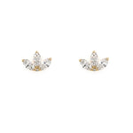 14K Yellow Gold Marquise Diamond Earrings