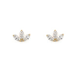 14K Yellow Gold Marquise Diamond Earrings