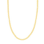 14K Gold chain necklace on a white background