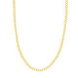 14K Gold chain necklace on a white background