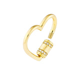 14K gold diamond barrel twist heart shaped clasp