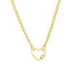 14K gold diamond barrel twist heart clasp