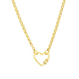 14K gold diamond barrel twist heart clasp