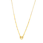 14k yellow gold bar link necklace with push lock
