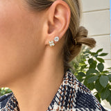 14k yellow gold clover diamond earrings 1.0 carat 