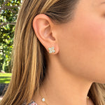 14k yellow gold clover diamond earrings 2.4 carats