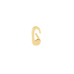 14K yellow gold diamond mini push lock side view