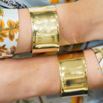 14k yellow gold wide cuff bracelets