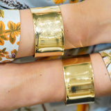 14k yellow gold wide cuff bracelets