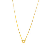 14k yg bar link necklace with push lock
