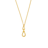 14k yg rolo dangle link necklace
