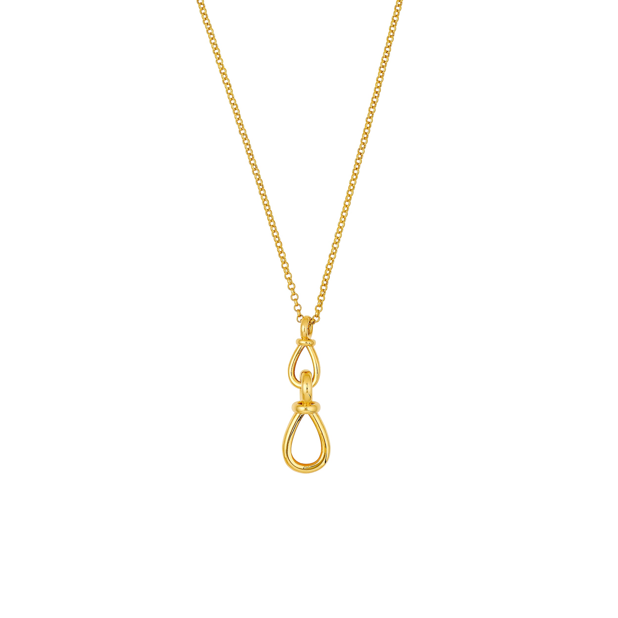 14k yg rolo dangle link necklace