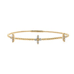 14k yg tri clover diamond bracelet 