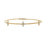 14k yg tri clover diamond bracelet 