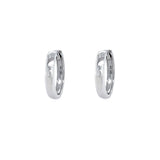 Pair of 14K White Gold small hoop earrings on a white background