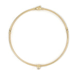 A 14K yellow gold choker necklace with a simple design, displayed against a white background.