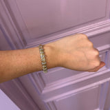 Gold Bangle with Pave Diamonds