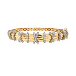 14K Gold bracelet with Pave diamond accents on a white background